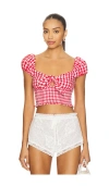 Loveshackfancy Isalia Top In Pink