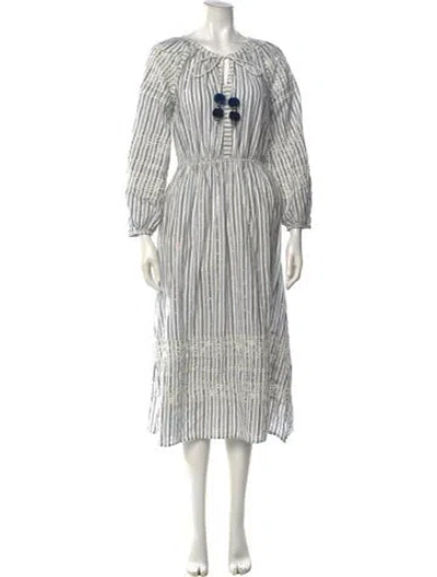 Pre-owned Loveshackfancy Isla Long Dress In White