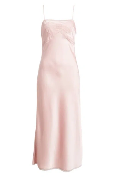 Loveshackfancy Isolie Lace Satin Maxi Dress In Neutral