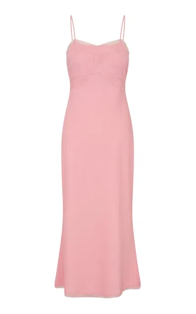 Loveshackfancy Isolis Lace-trimmed Midi Dress In Pink