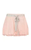 Loveshackfancy Ivania Lace-trimmed Silk Bloomer Shorts In Pink