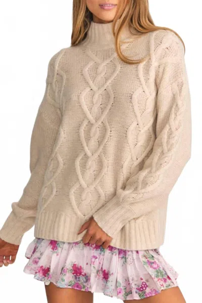Loveshackfancy Izia Pullover Sweater In Wheat In Neutral