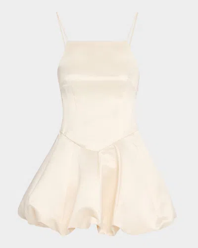 Loveshackfancy Jake Satin Mini Dress In White