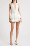 Loveshackfancy Janea Halter Neck Cotton Eyelet Minidress In Optic White