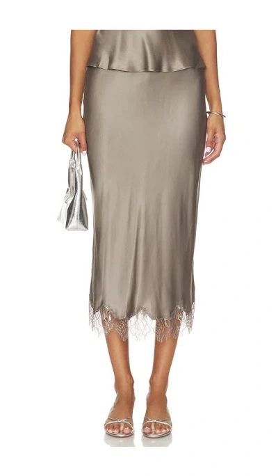 Loveshackfancy Janella Skirt In Metallic Silver