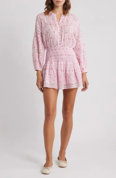Loveshackfancy Janis Long Sleeve Minidress In Multi