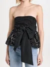 Loveshackfancy Jardena Top In Black In Black
