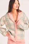 Loveshackfancy Jeeves Cardigan Magnolia Pink Plaid In Multi