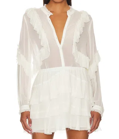 Loveshackfancy Jelena Blouse In Antique White