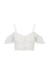 Loveshackfancy Jenae Off-the-shoulder Cotton Top In White