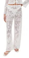 Loveshackfancy Jessia Pants White In Multi