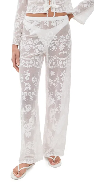 Loveshackfancy Jessia Pants White In Multi