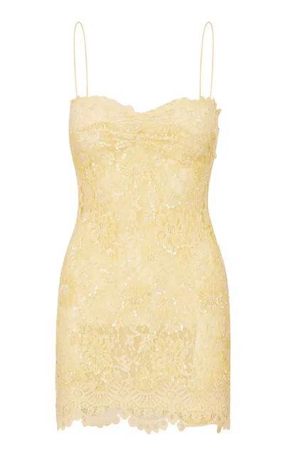 Loveshackfancy Jetta Lace Mini Dress In Yellow