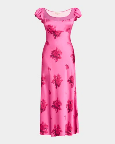LOVESHACKFANCY JOELETTE SATIN MIDI DRESS