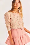 Loveshackfancy Jonah Cropped Cardigan Rose Quartz In Pink