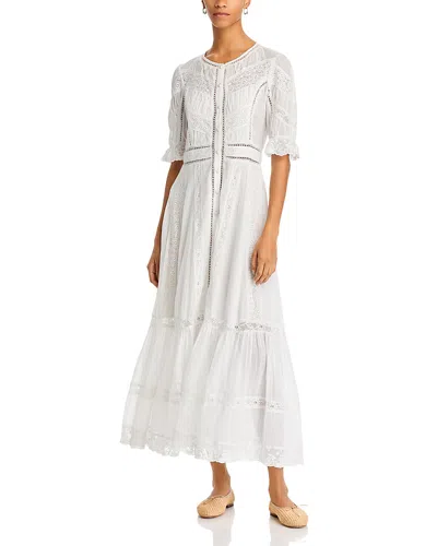 Loveshackfancy Jovina Lace Detail Cotton Dress In White