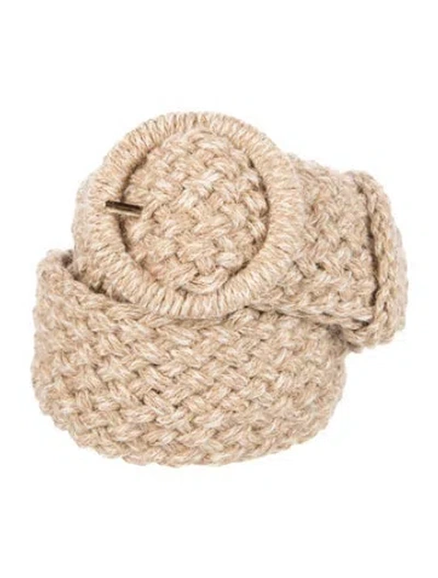 Pre-owned Loveshackfancy Jute Belt In Neutral