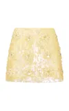 Loveshackfancy Kailini Sequined Mini Skirt In Yellow