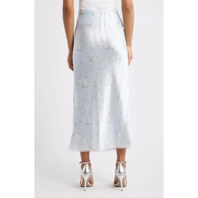 Loveshackfancy Kalo Lace Trim Satin Skirt In White