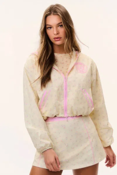 Loveshackfancy Kariana Windbreaker Hoodie In Lemon Haze In Multi