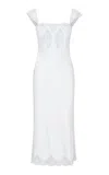 Loveshackfancy Karmine Lace-detailed Midi Dress In Blue