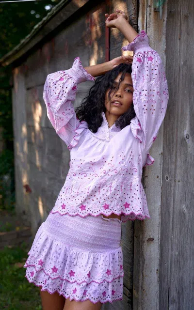 Loveshackfancy Kassie Top Lavender Fields In Purple