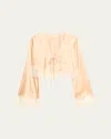 Loveshackfancy Kately Lace-trim Satin Top In Multi