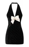 Loveshackfancy Kathy Velvet Mini Dress In Black