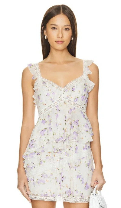 Loveshackfancy Kazu Top In Dusty Lavender