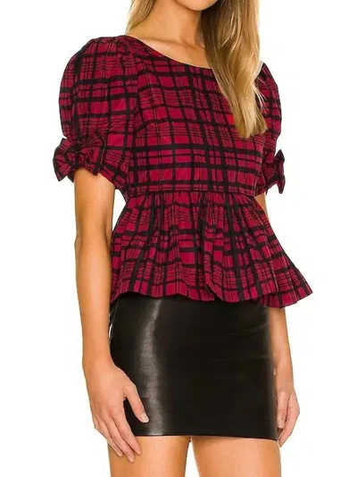 Loveshackfancy Keily Top In Moody Ruby In Multi