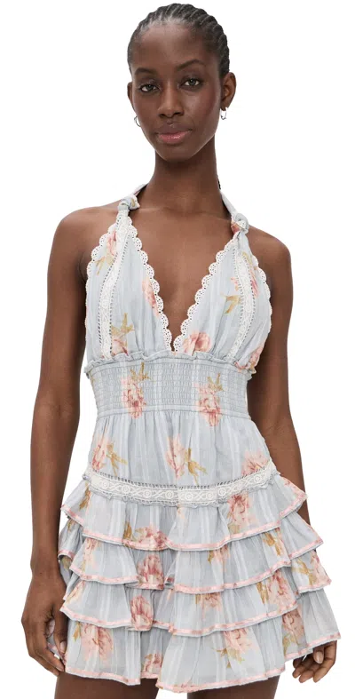 Loveshackfancy Kerch Mini Dress Rustic Sky In White