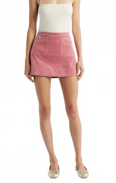 Loveshackfancy Kida Corduroy Mini Skirt In Rose In Multi