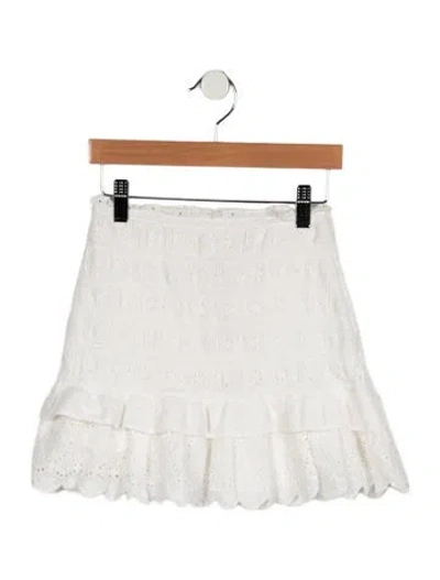 Pre-owned Loveshackfancy Kids Girls' Eyelet Trim Skirt W/tags In White