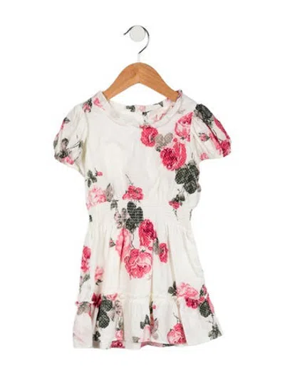 Pre-owned Loveshackfancy Babies' Kids Girls Floral Casual Dress In White