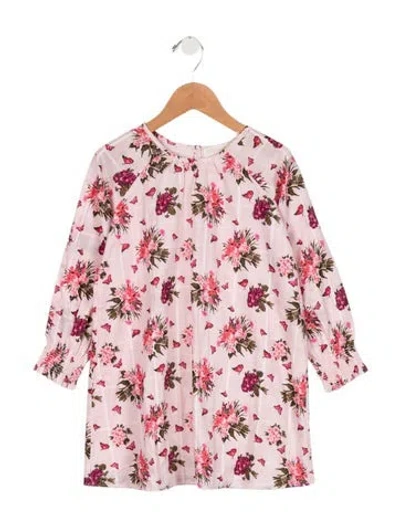 Pre-owned Loveshackfancy Kids Girls Floral Print Dress In Pink