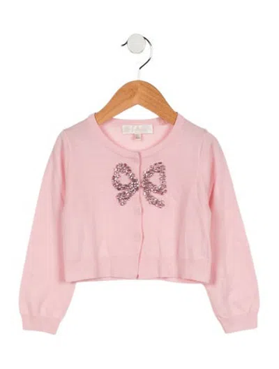 Pre-owned Loveshackfancy Babies' Kids Girls Knitted Sweater In Pink