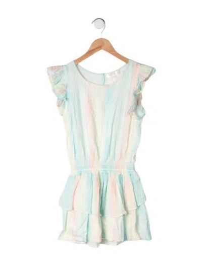 Pre-owned Loveshackfancy Kids Girls Short Sleeve Dress In Green