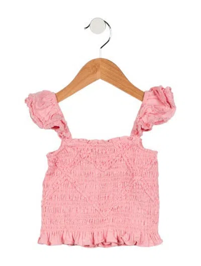 Pre-owned Loveshackfancy Babies' Kids Girls Sleeveless Top In Pink