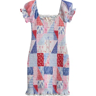 Loveshackfancy Kids' Mini Solier Smocked Patchwork Dress In Multi