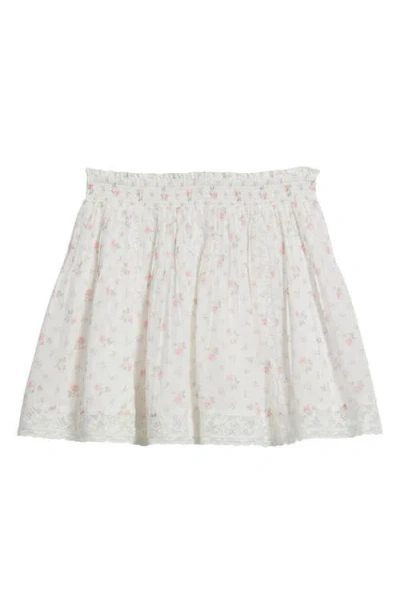 Loveshackfancy Kids' Solena Floral Cotton Skirt In Blue