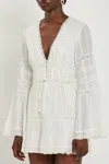 Loveshackfancy Flared-sleeve Mini Dress In White