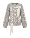 Loveshackfancy Kloss Pullover Sweater In Gray