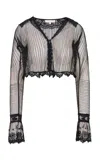 Loveshackfancy Koto Lace-trimmed Mesh Top In Black
