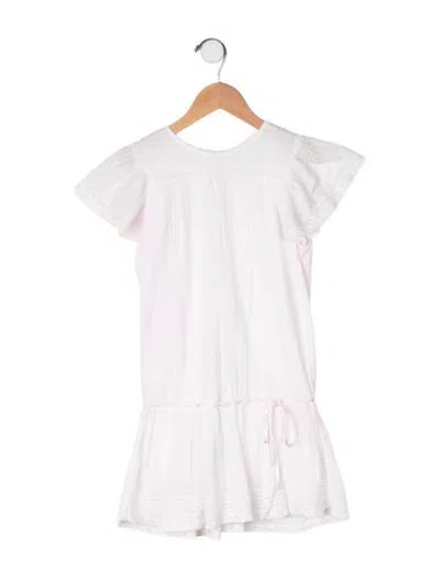 Pre-owned Loveshackfancy Kids' Lace Accent Short Sleeve Dress In Pink