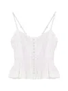Loveshackfancy Lace Button Top In White