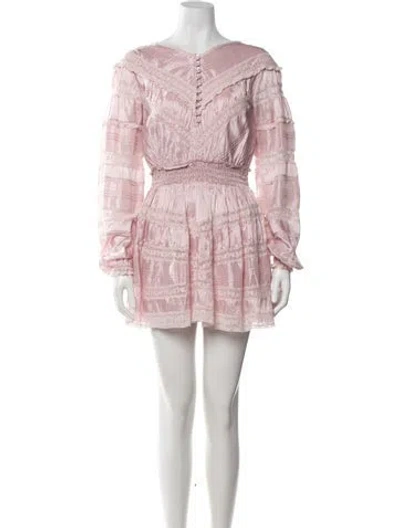 Pre-owned Loveshackfancy Lace Mini Dress In Pink
