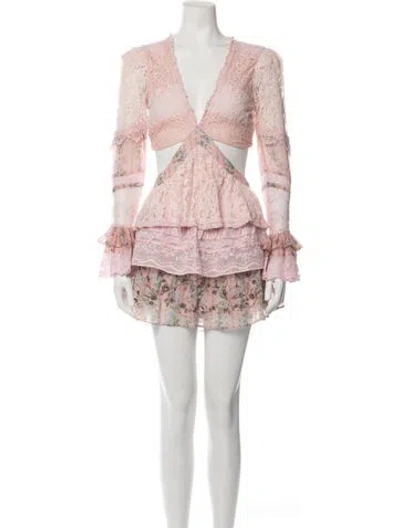 Pre-owned Loveshackfancy Lace Mini Dress In Pink