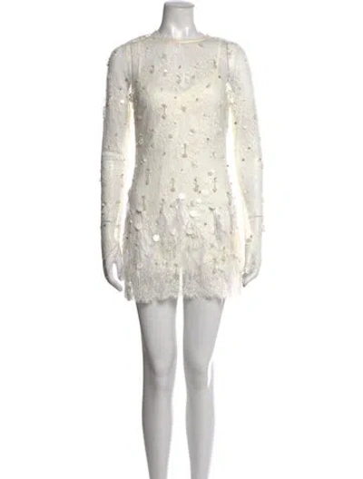 Pre-owned Loveshackfancy Lace Mini Dress In White