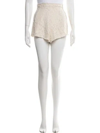 Pre-owned Loveshackfancy Lace Mini Shorts In Neutral
