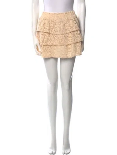 Pre-owned Loveshackfancy Lace Mini Skirt In Pink